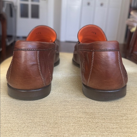 Santoni Faith Brown Leather Moc Toe Slip-On Loafer Shoes Men\'s Size 11.5 EE Wide main image 15